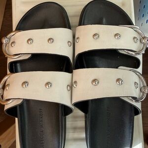 Rebecca Minkoff Black and White Studded Sandals